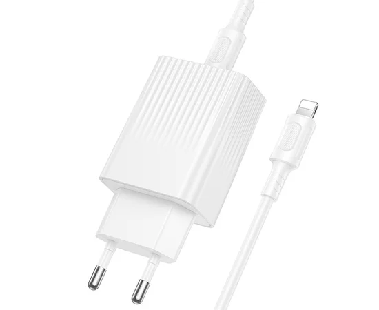 СЗУ Borofone BAS73A Source PD20W (1USB-C) + кабель Type-C to Lightning White