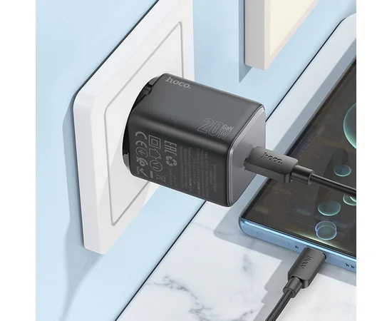 СЗУ Hoco N40 Mighty 1C PD20W + Type to Type-C Black