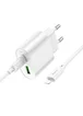 СЗУ Hoco C109A Fighter PD20W (1USB-C) + кабель Type-C to Lightning White
