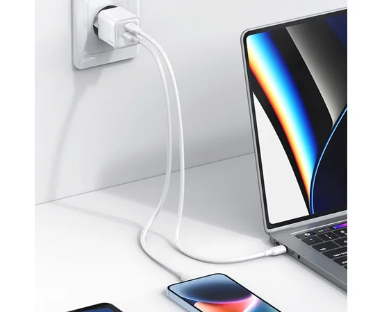 СЗУ Usams US-CC189 PD30W + QC3.0 A+C X-ron Series White