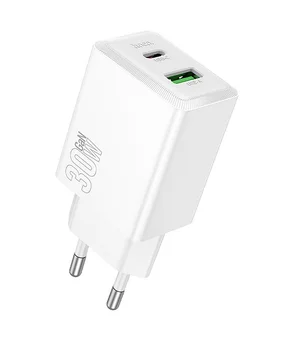 СЗУ Hoco N71 Nuevo PD30W+QC3.0 (1USB-A/1C) White