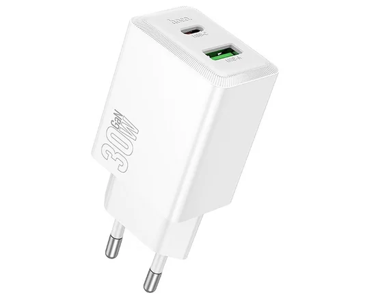 СЗУ Hoco N71 Nuevo PD30W+QC3.0 (1USB-A/1C) White
