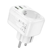 СЗУ Hoco AC26 Changer Outlet Extender 20W (2USB-A/1C/1Socket) White