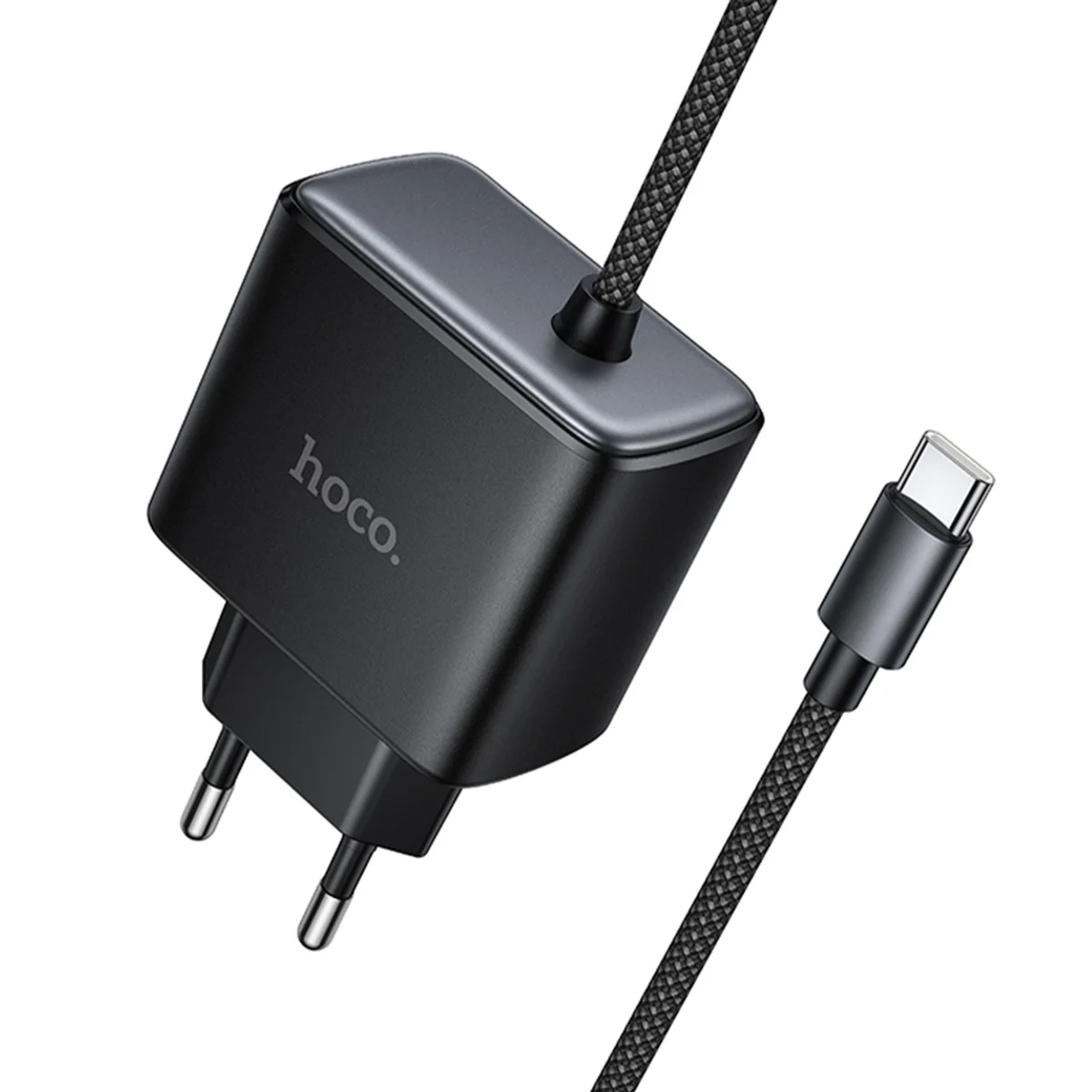 СЗУ Hoco C163A New PD25W (1USB-C) + вбудований кабель Type-C Black