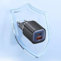 СЗУ Usams US-CC254 GaN HC Ser. 30W (1USB-A/1C) Black