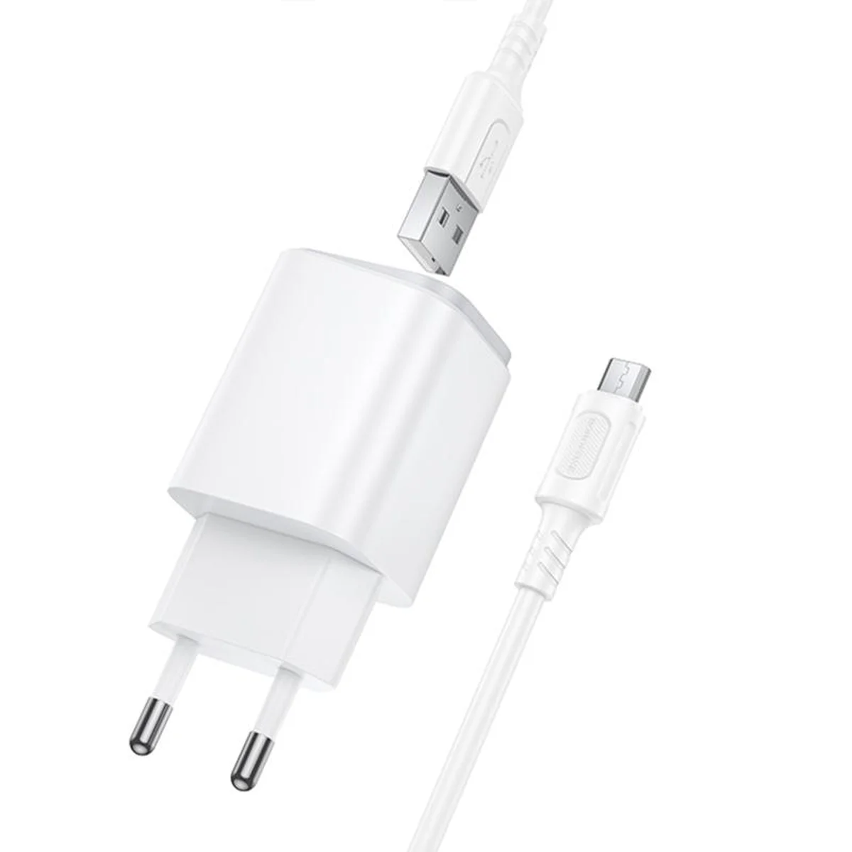 СЗУ Borofone BAS81A Star 10.5W (2USB-A) + кабель USB to MicroUSB White