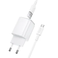 СЗУ Borofone BAS81A Star 10.5W (2USB-A) + кабель USB to MicroUSB White