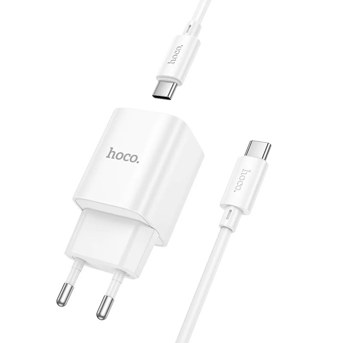 СЗУ Hoco C149A Charm PD30W+QC3.0 (1USB-A/1C) + кабель Type-C to Type-C White