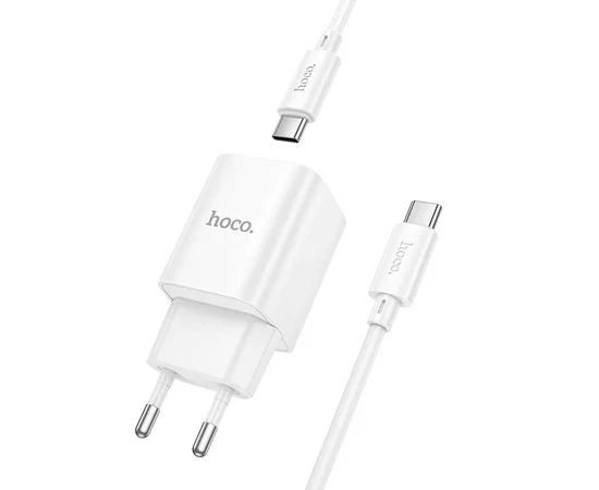 СЗУ Hoco C149A Charm PD30W+QC3.0 (1USB-A/1C) + кабель Type-C to Type-C White