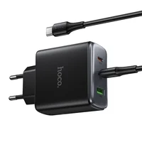 СЗУ Hoco C160A Upgrade PD65W+QC3.0 (1USB-A/2C) + кабель Type-C to Type-C Black