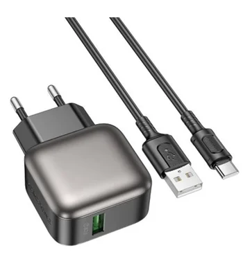 СЗУ Borofone BAS52A Absolute QC3.0 (1USB-A) + Type-C Black