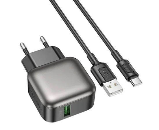 СЗУ Borofone BAS52A Absolute QC3.0 (1USB-A) + Type-C Black