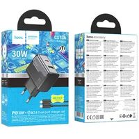 СЗУ Hoco CS73A Star Speed PD30W+QC3.0 (1USB-A/1C) + кабель Type-C to Lightning Midnight Black