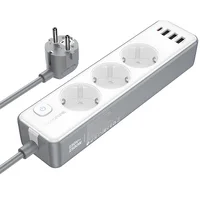 Удлинитель Borofone BAC9 Power PD20W (3USB-A/1C/3xSocket) (2m) White