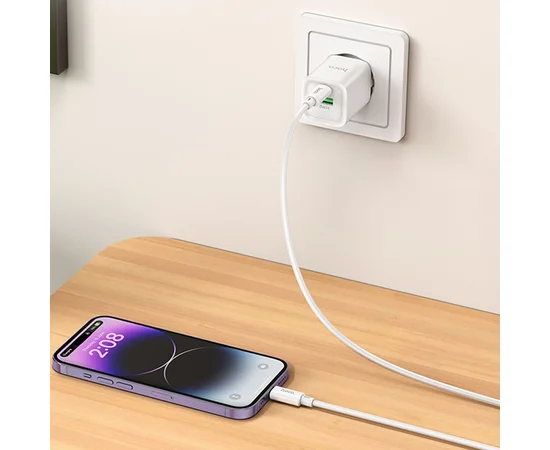 СЗУ Hoco C149A Charm PD30W+QC3.0 + Type-C to Lightning White