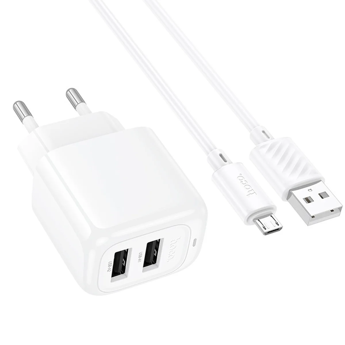СЗУ Hoco CS51A Surplus (2USB-A) + MicroUSB White