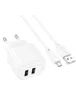 СЗУ Hoco CS51A Surplus (2USB-A) + MicroUSB White