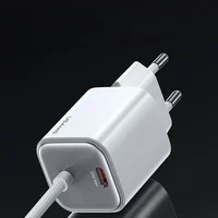 СЗУ Usams US-CC261 GaN JC Ser. 20W (2USB-C) + кабель Type-C to Type-C White