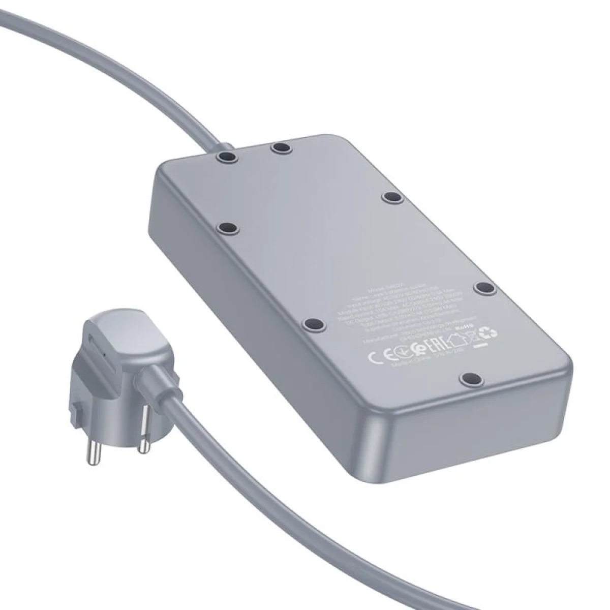 Удлинитель Borofone BAC2A (3USB-A/1C/3xSocket) (1.5m) Black