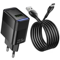 СЗУ Hoco CS111A Lounge PD22.5W (1USB-C) + кабель USB to Type-C Black