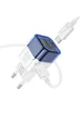 СЗУ Hoco C125A Transparent 1C PD20W + Type-C to Lightning Transparent blue