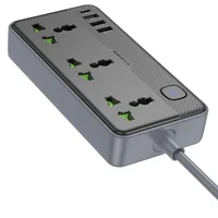 Удлинитель Borofone BAC2 Leya (3USB-A/1C/3xSocket) (1.5m) Black