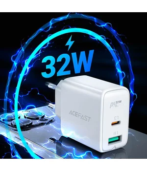 СЗУ Acefast A5 PD32W GaN (USB-C+USB-A) White