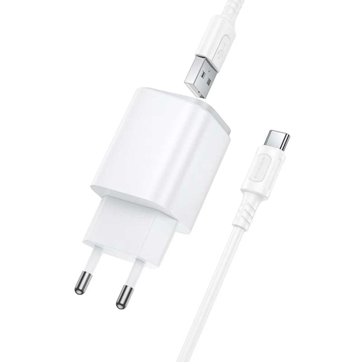 СЗУ Borofone BAS81A Star 10.5W (2USB-A) + кабель USB to Type-C White