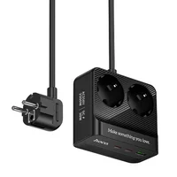 Удлинитель Hoco AC27 Descanso (PD30W/2C/1A/2xSocket) (2m) Black