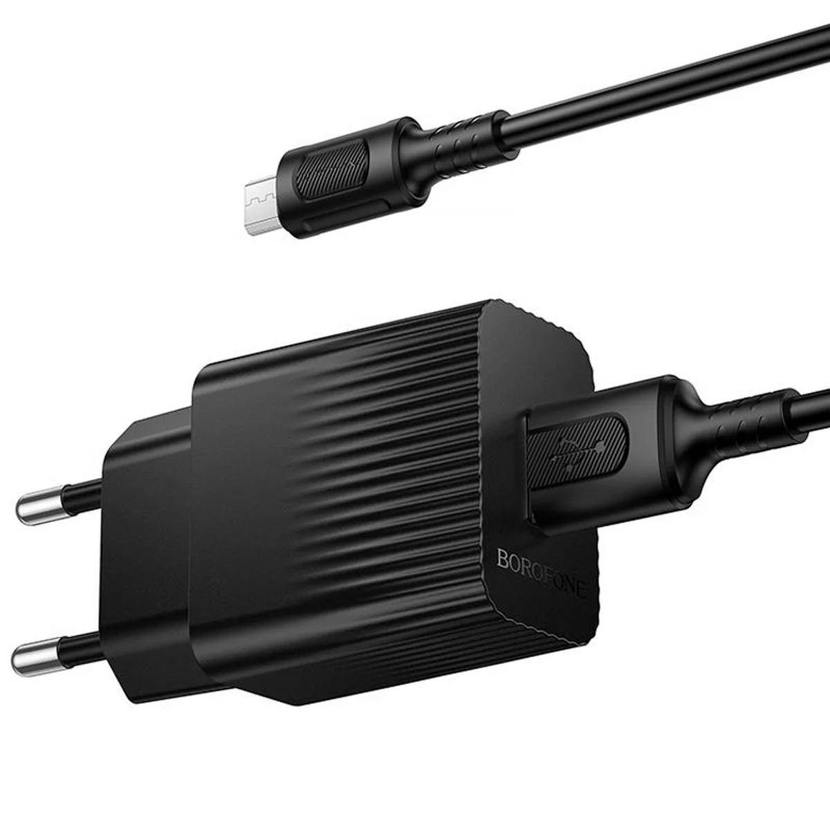 СЗУ Borofone BAS71A Source 10.5W (1USB-A) + кабель USB to MicroUSB Black