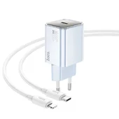 СЗУ Hoco N47 Glorious PD30W (1USB-C) + кабель Type-C to Lightning Blue