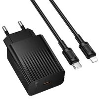 СЗУ Borofone BAS75A Source PD30W (1USB-C) + кабель Type-C to Lightning Black