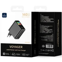 СЗУ WIWU G028 Intelligent PD140W+QC3.0 GaN (1USB-A/3C) Black