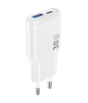 СЗУ WIWU G033 Essen PD30W+QC3.0 GaN (1USB-A/1C) White