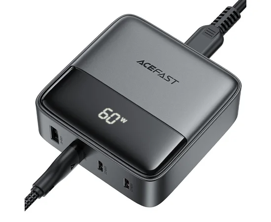 СЗУ Acefast Z6 PD65W GaN (2*USB-C+2*USB-A) Black
