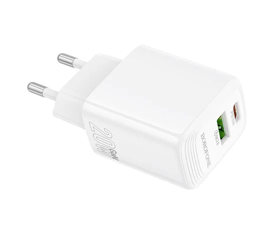 СЗУ Borofone BN27 Fuente PD20W+QC3.0 (1USB-A/1C) White