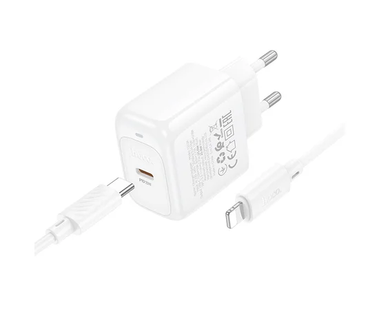 СЗУ Hoco CS53A Surplus PD25W (1USB-C) + Type-C to Lightning White