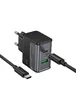 СЗУ Hoco CS73A Star Speed PD30W+QC3.0 (1USB-A/1C) + кабель Type-C to Type-C Midnight Black