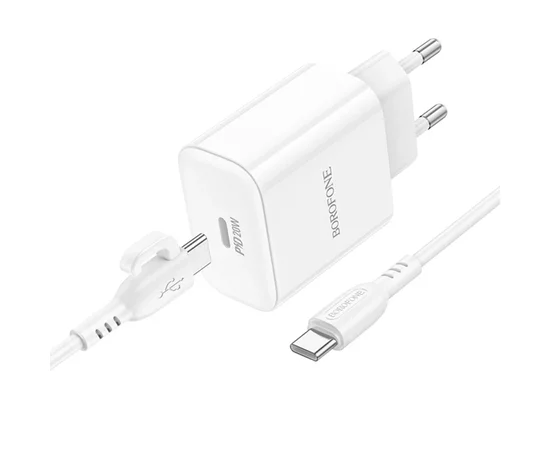 СЗУ Borofone BA81A PD20W (1USB-C) + Type-C to Type-C White