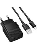 СЗУ Borofone BAS71A Source 10.5W (1USB-A) + кабель USB to Lightning Black