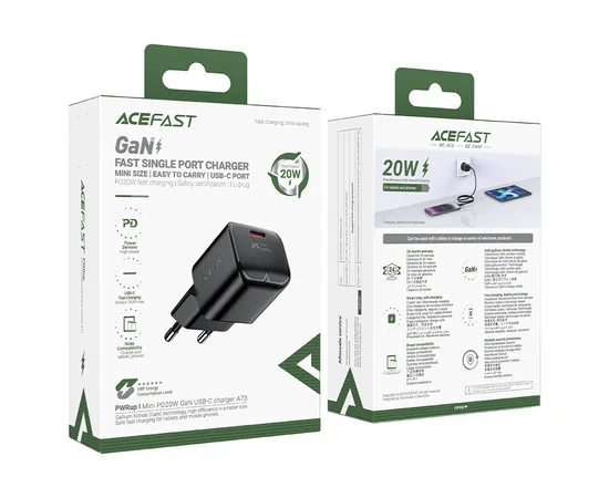 СЗУ Acefast A73 mini PD20W GaN USB-C Black