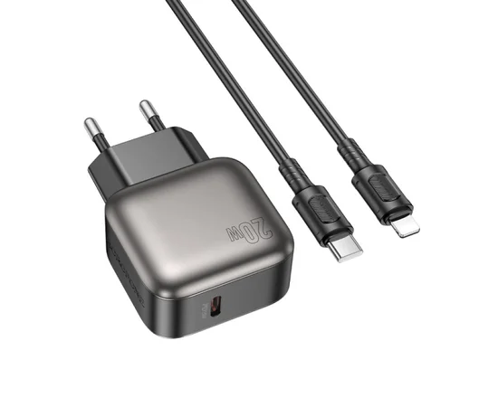 СЗУ Borofone BAS53A Absolute PD20W (1USB-C) + кабель Type-C to Lightning Black