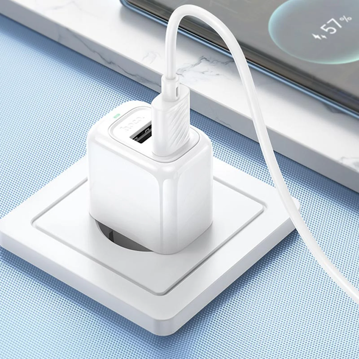 СЗУ Hoco CS51A Surplus (2USB-A) + Type-C White