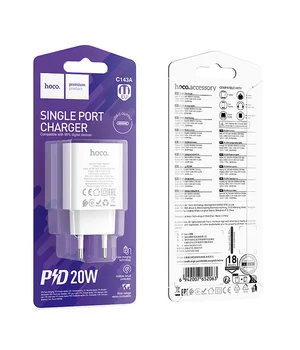СЗУ Hoco C143A Benefit PD20W (1USB-C) White