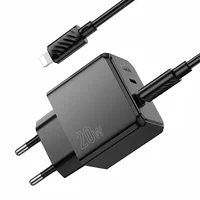 СЗУ Hoco CS16A Wish PD20W (1USB-C/1L) + кабель Type-C to Lightning Black