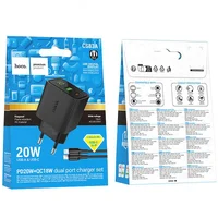 СЗУ Hoco CS83A Excellent with digital display PD20W+QC3.0 (1USB-A/1C) + кабель Type-C to Lightning Black
