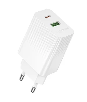СЗУ Borofone BAS76A Source PD30W+QC3.0 (1USB-A/1C) White