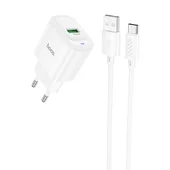 СЗУ Hoco C140A Smart QC3.0 (1USB/3A) + Type-C White