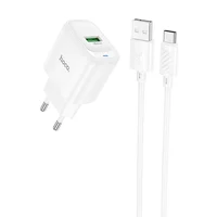 СЗУ Hoco C140A Smart QC3.0 (1USB/3A) + Type-C White