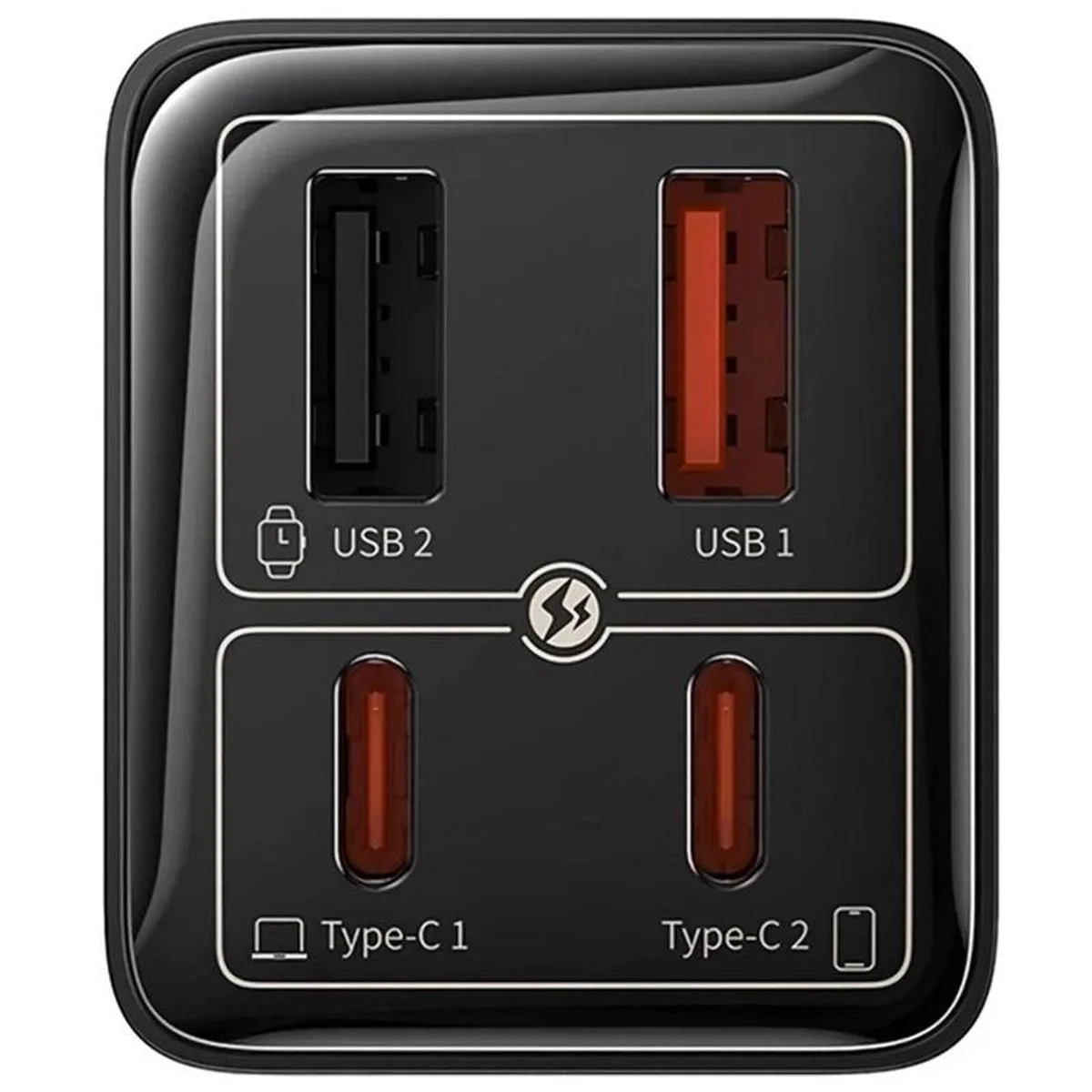 СЗУ Baseus GaN6 Pro Fast Charger 100W (2USB-A/2C) (P101627) Cluster Black